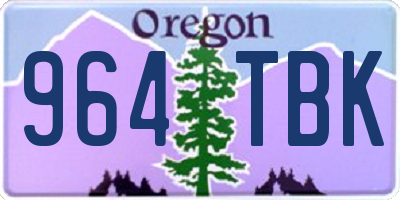 OR license plate 964TBK