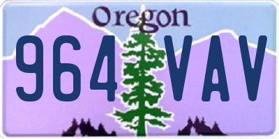 OR license plate 964VAV