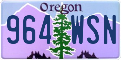 OR license plate 964WSN