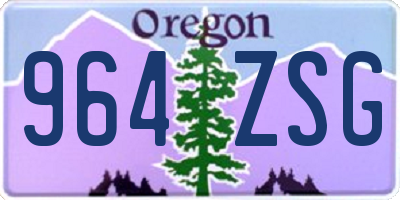 OR license plate 964ZSG