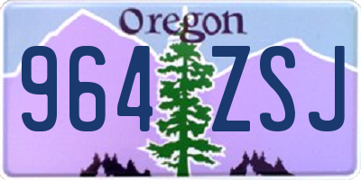 OR license plate 964ZSJ