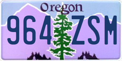 OR license plate 964ZSM