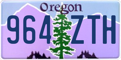 OR license plate 964ZTH