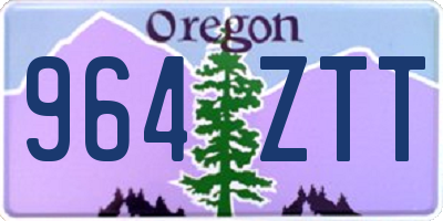 OR license plate 964ZTT