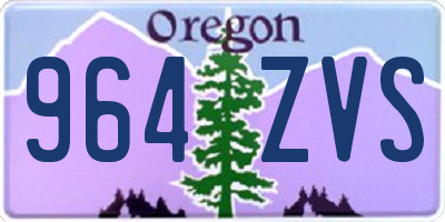 OR license plate 964ZVS