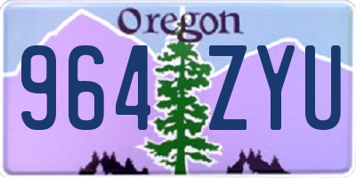 OR license plate 964ZYU