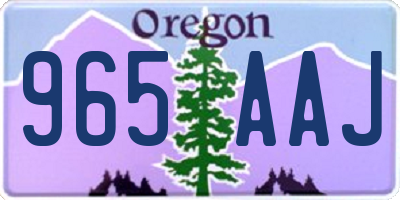 OR license plate 965AAJ