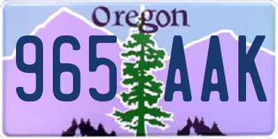 OR license plate 965AAK