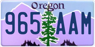OR license plate 965AAM