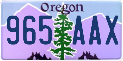 OR license plate 965AAX