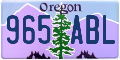 OR license plate 965ABL