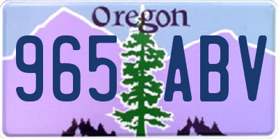 OR license plate 965ABV