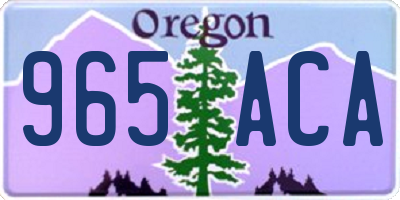 OR license plate 965ACA