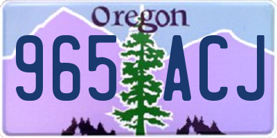 OR license plate 965ACJ