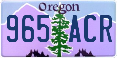 OR license plate 965ACR