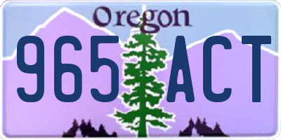 OR license plate 965ACT