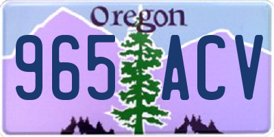 OR license plate 965ACV