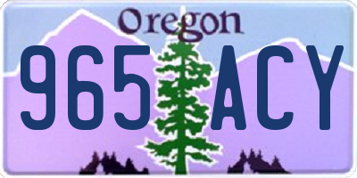 OR license plate 965ACY