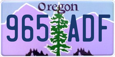 OR license plate 965ADF