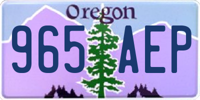 OR license plate 965AEP