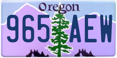 OR license plate 965AEW