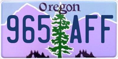 OR license plate 965AFF