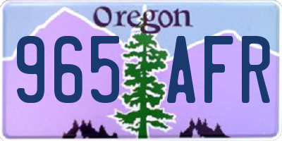 OR license plate 965AFR