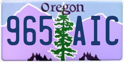 OR license plate 965AIC