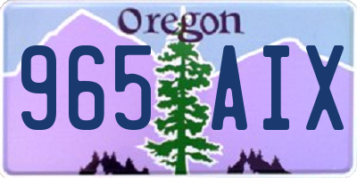 OR license plate 965AIX