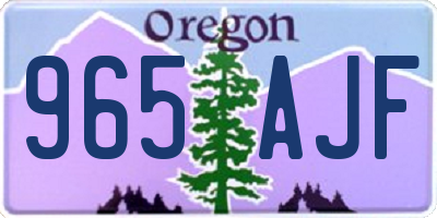 OR license plate 965AJF