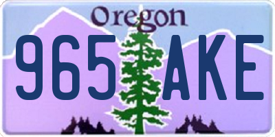 OR license plate 965AKE