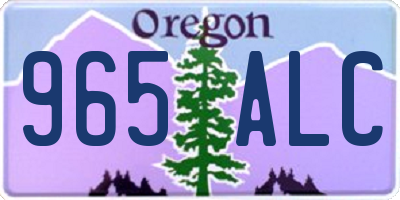 OR license plate 965ALC