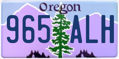 OR license plate 965ALH
