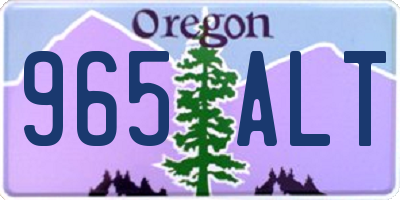 OR license plate 965ALT