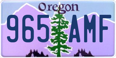 OR license plate 965AMF