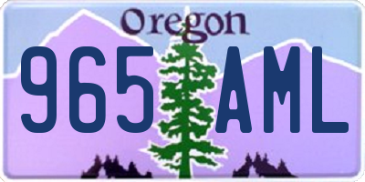 OR license plate 965AML