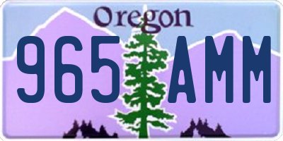 OR license plate 965AMM