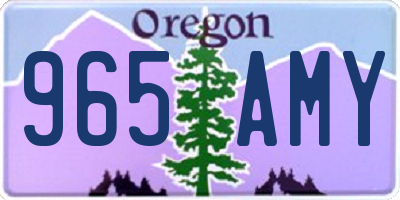 OR license plate 965AMY