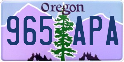 OR license plate 965APA