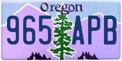 OR license plate 965APB