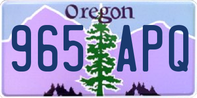OR license plate 965APQ