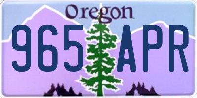 OR license plate 965APR
