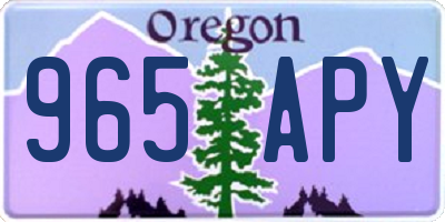 OR license plate 965APY
