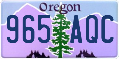OR license plate 965AQC