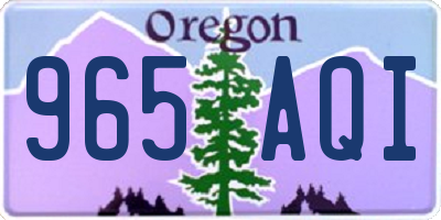 OR license plate 965AQI