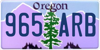 OR license plate 965ARB