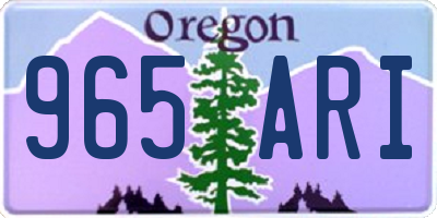 OR license plate 965ARI