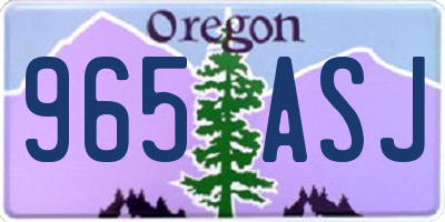 OR license plate 965ASJ