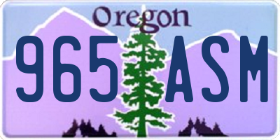 OR license plate 965ASM