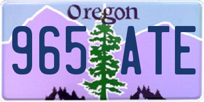 OR license plate 965ATE